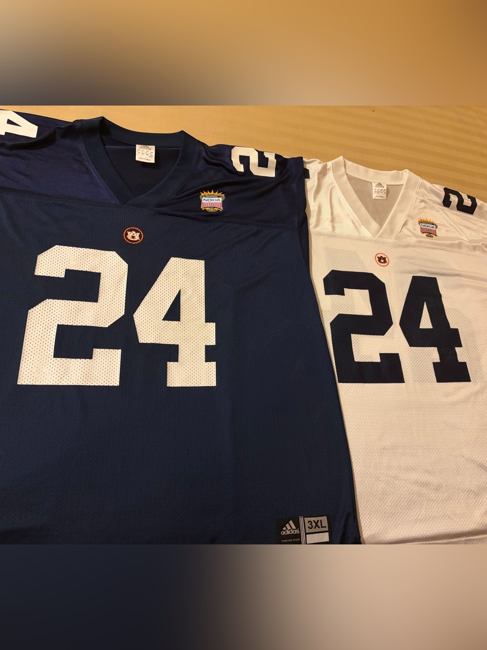 2 Vintage Adidas Auburn Tigers Football Jersey #24 Blue White Cadillac Williams